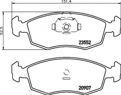 Комплект тормозных колодок, дисковый тормоз - (9949125 / 9948131 / 77362180) MINTEX MDB2076 (фото 1)