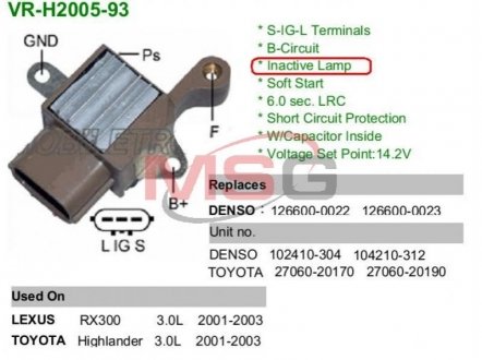 Регулятор генератора MOBILETRON VRH200593