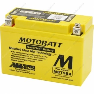 Акумуляторна батарея AGM 12V 9Ah 115A L+ 150X70X104 Motobatt MBT9B4 (фото 1)