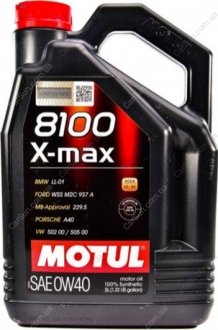 Моторное масло 8100 X-Max 0W-40 5 л - MOTUL 348206