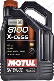 Моторна олія 8100 X-Cess 5W-30 4 л - (888082800 / 888082790 / 888082643) MOTUL 368107