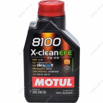Моторное масло 8100 X-clean EFE 5W-30 1 л - (GS55502M4EUR / GS55502M4OE / GS55502M4) MOTUL 814001 (фото 1)