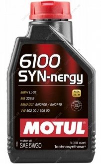 Моторное масло 6100 SYN-nergy 5W-30 1 л - (7711658111 / 7711658110 / 002791QT5W6S) MOTUL 838311 (фото 1)