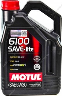 Моторна олія 6100 Save-Lite 5W-30 4 л - MOTUL 839650 (фото 1)