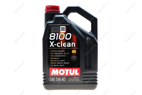 Моторное масло 5W40 5L 8100 X-clean MOTUL 843451