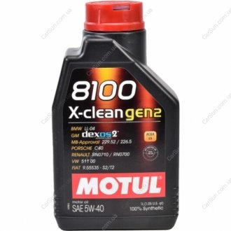 Моторное масло 8100 X-Clean gen2 5W-40 1 л - (GS55505M2 / GS55502M4OE / GS55502M4EUR) MOTUL 854111 (фото 1)