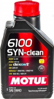 Моторное масло 6100 Syn-Clean 5W-40 1 л - (GS55505M2 / GS55505M2EUR / GS55502M4OE) MOTUL 854211