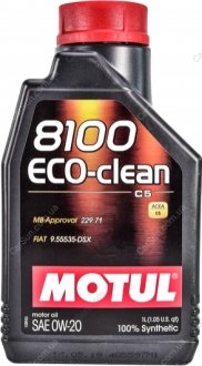 Моторное масло 8100 Eco-Clean 0W-20 1 л - (XO0W20QSP / 888083886 / 888083885) MOTUL 868111 (фото 1)