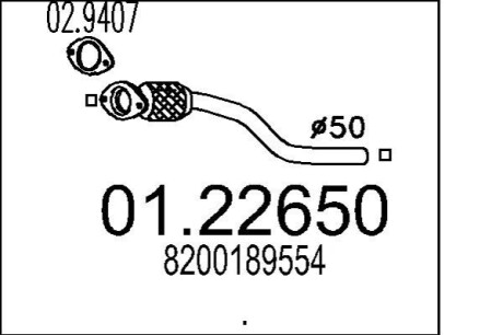 Труба вихлопного газу MTS 0122650