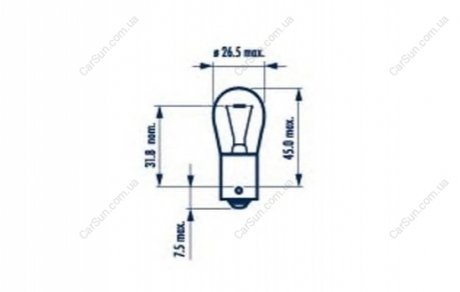Лампа розжарювання PY21W12V21WBAU15S AMBER (blister 2шт) (вир-во) NARVA 17638B2 (фото 1)