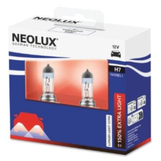 Лампа розжарювання H7 12V 55W +150% комплект (2 шт) NEOLUX N499EL1-2SCB