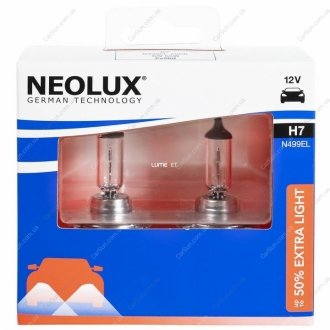 Автолампа 50 % Extra Light H7 PX26d 55 W прозрачная NEOLUX N499ELSCB