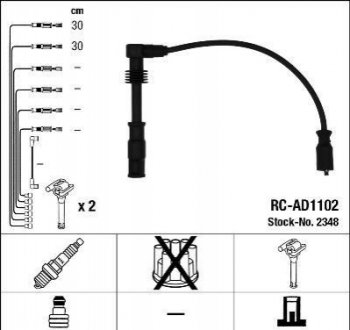 Комплект ізольованих проводів для свічок запалення NGK RCAD1102