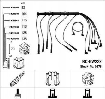 Високовольтні дроти (набір) NGK RC-BW232