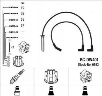 Комплект проводов зажигания NGK RC-DW401