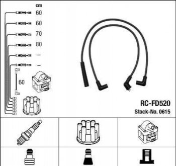 Високовольтні дроти (набір) NGK RC-FD520