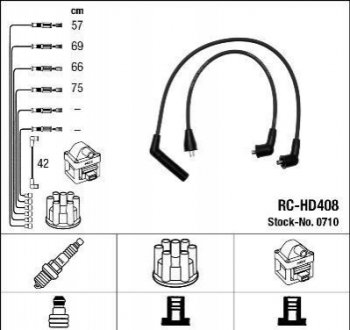 Високовольтні дроти (набір) NGK RC-HD408 (фото 1)