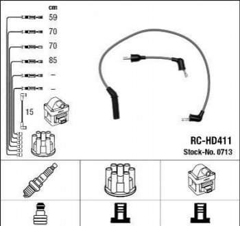 Провод высокого напряжения NGK RC-HD411