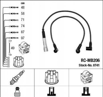 Високовольтні дроти (набір) NGK RC-MB206