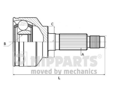 Шарнір привідного валу - (KK38825600 / KK38825400 / KK38822610) NIPPARTS J2820508