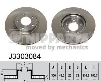 Тормозной диск - (C26Y3325XC / C26Y3325XB / C26Y3325XA) NIPPARTS J3303084 (фото 1)