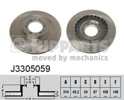 Тормозной диск - (MB699716) NIPPARTS J3305059 (фото 1)