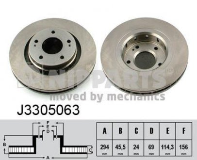 Тормозной диск - (MR205215 / MR128659 / 4615A179) NIPPARTS J3305063