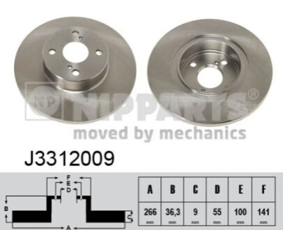 Диск тормозной NIPPARTS J3312009