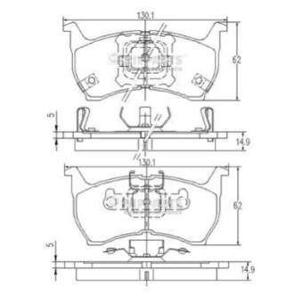 Тормозные колодки к-кт. - (GO3249280 / GGY93328ZGA / GGY93328Z) NIPPARTS J3603001