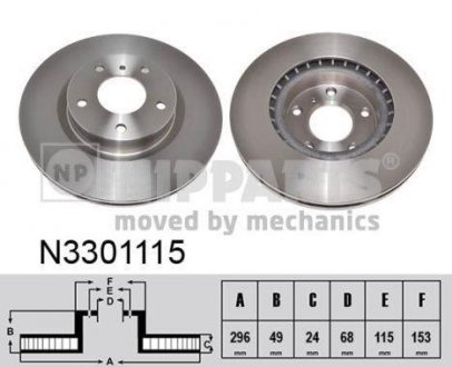 Тормозной диск - (40206AM800 / 402069J400) NIPPARTS N3301115 (фото 1)