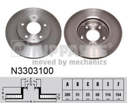 Тормозной диск - (B45A33251A) NIPPARTS N3303100