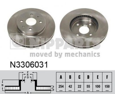 Тормозной диск - (43512B1030) NIPPARTS N3306031 (фото 1)