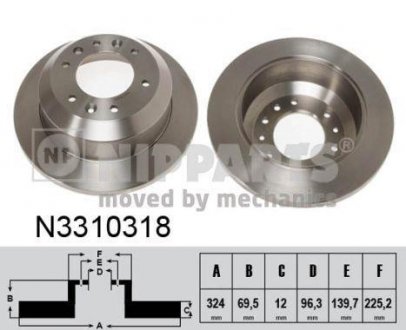 Тормозной диск - (584114D000) NIPPARTS N3310318 (фото 1)