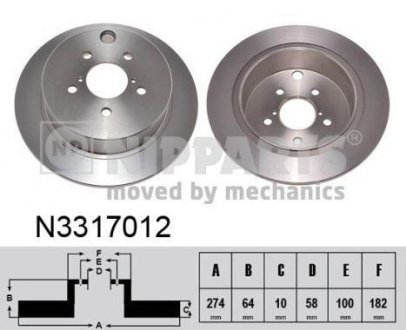 Тормозной диск - (26700FJ000) NIPPARTS N3317012