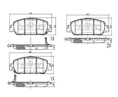 Колодки гальмівні (передні) Honda Accord IX/X 12-/HR-V 15- (Akebono) NIPPARTS N3604074