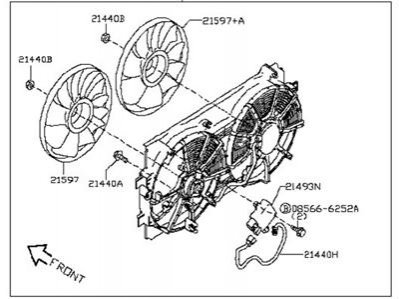 MOTOR & FAN ASSY-W/SHROUD NISSAN/INFINITI 214813NF0B