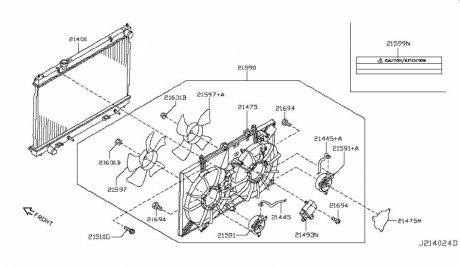 MOTOR & FAN ASSY-WITH SHROUD NISSAN/INFINITI 21481EH10A