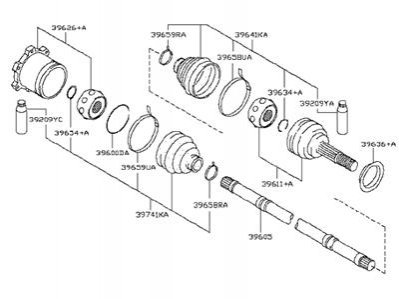 SHAFT ASSY-REAR DRIVE LH NISSAN/INFINITI 396011CC0A