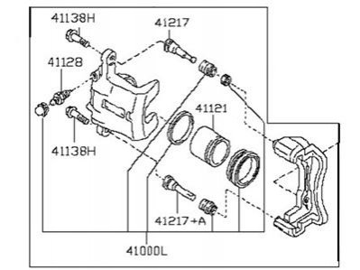 CALIPER ASSY-FRONT RH W/O PAD & SHIM NISSAN/INFINITI 410013SG0B