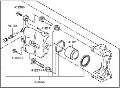 Суппорт тормозной NISSAN/INFINITI 410014BA0A