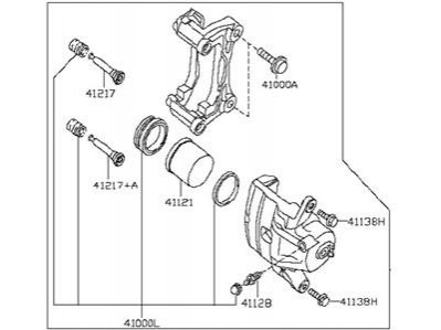 SERVICE FILE - CALIPER ASSY-FRONT NISSAN/INFINITI 41001JA00A (фото 1)