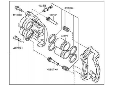 CALIPER ASSY-FRONT RH W/O PADS OR SHIMS NISSAN/INFINITI 41001ZP42A