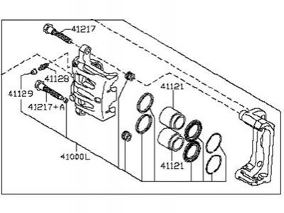 CALIPER ASSY-FRONT LH W/O PADS OR SHIMS NISSAN/INFINITI 41011CN91B