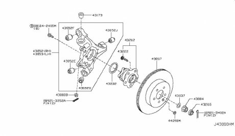 HOUSING REAR AXLE LH NISSAN/INFINITI 430191MA0B