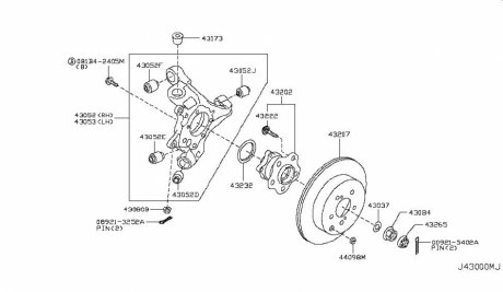 HOUSING REAR AXLE LH NISSAN/INFINITI 430194GA0A