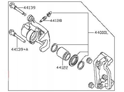 Суппорт тормозной NISSAN/INFINITI 44001JA01B