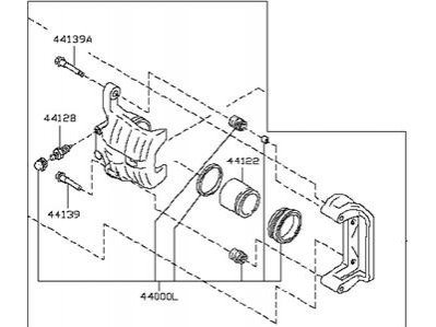 СУППОРТ ТОРМОЗНОЙ NISSAN/INFINITI 44011EG50A (фото 1)