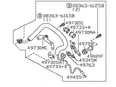 SERVICE FILE HOSE AND TUBE ASSY NISSAN/INFINITI 497208J100