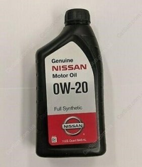 Олія моторна Synthetic 0W-20 0,946 л - NISSAN/INFINITI 999PK000W20N (фото 1)