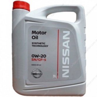Моторное масло Motor Oil SN/GF-5 0W-20 5л - NISSAN/INFINITI KE90090143 (фото 1)